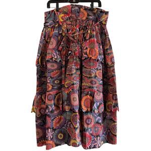 Horror Vacui Floral Midi Skirt Multi
